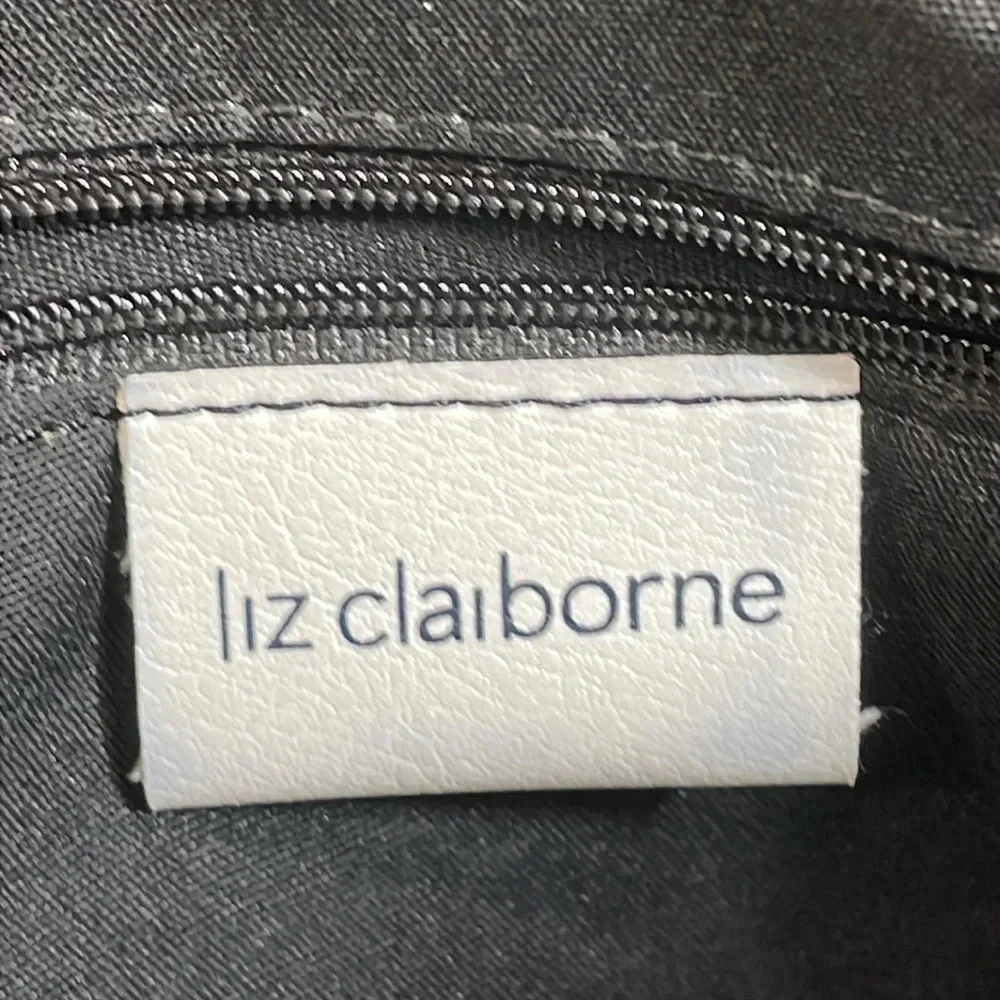 Liz Claiborne Shoulder Bag Purse Faux Leather Black